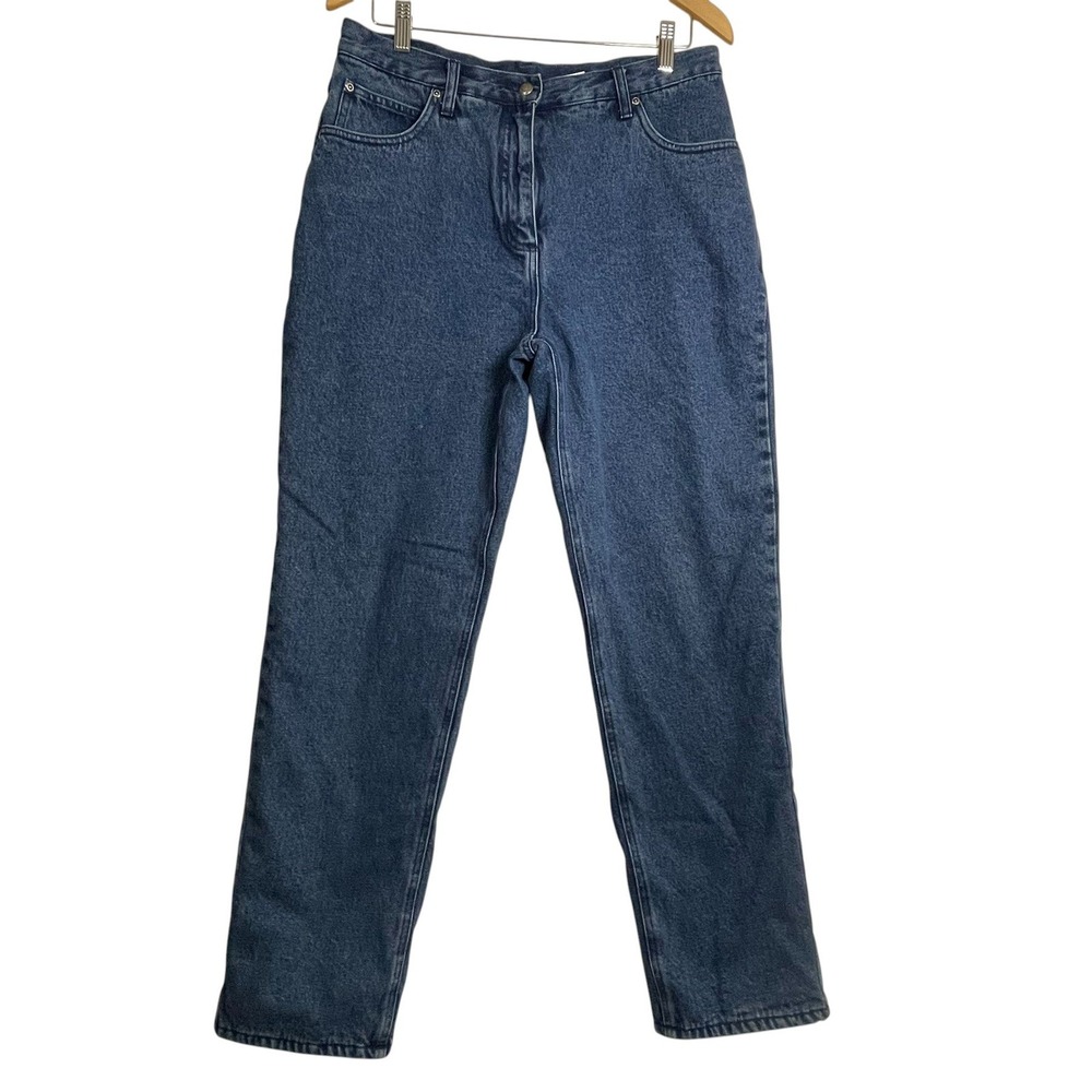 Woolrich Women's Size 14 Thermal Fleece Lined Mid‎ Wash Straight Leg Jeans